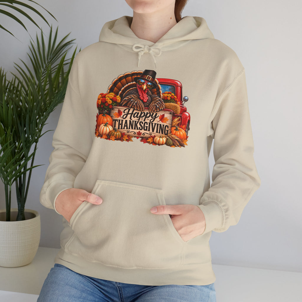 Thanksgiving Vintage Truck Hoodie – Happy Thanksgiving Fall Harvest Sweatshirt