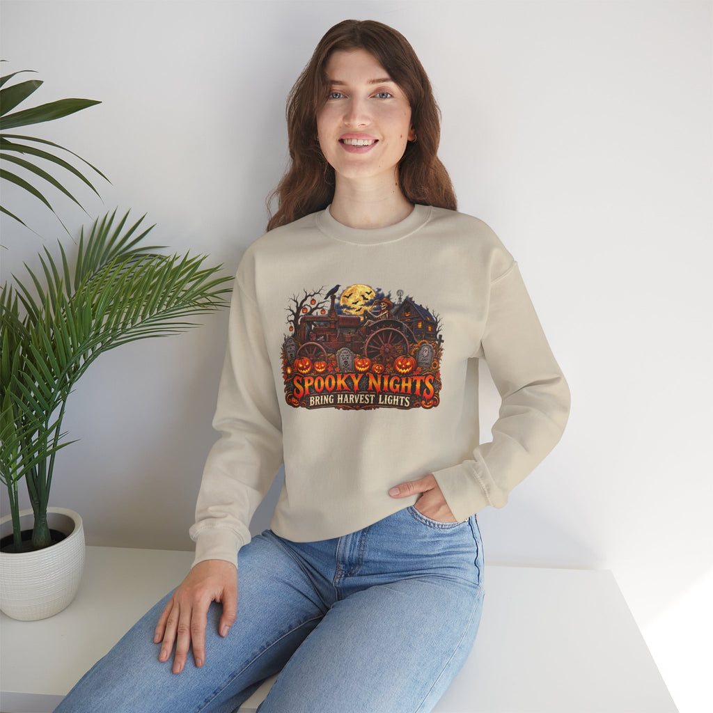 Spooky Nights Harvest Lights sweatshirt | Halloween pumpkin moon crewneck