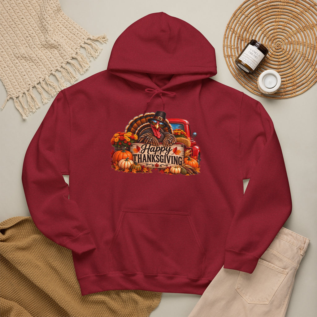 Thanksgiving Vintage Truck Hoodie – Happy Thanksgiving Fall Harvest Sweatshirt