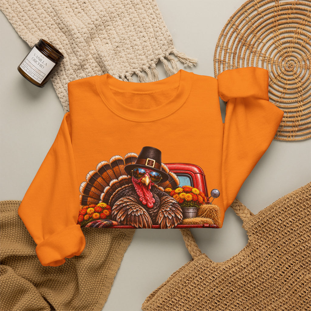 Happy Thanksgiving Turkey Sweatshirt — Fall Pumpkin Harvest Crewneck