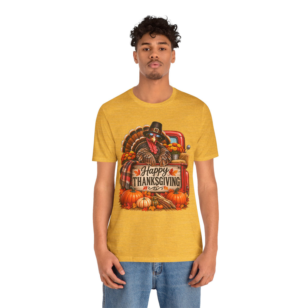 Thanksgiving Turkey T-Shirt – "Happy Thanksgiving" Fall Harvest Tee