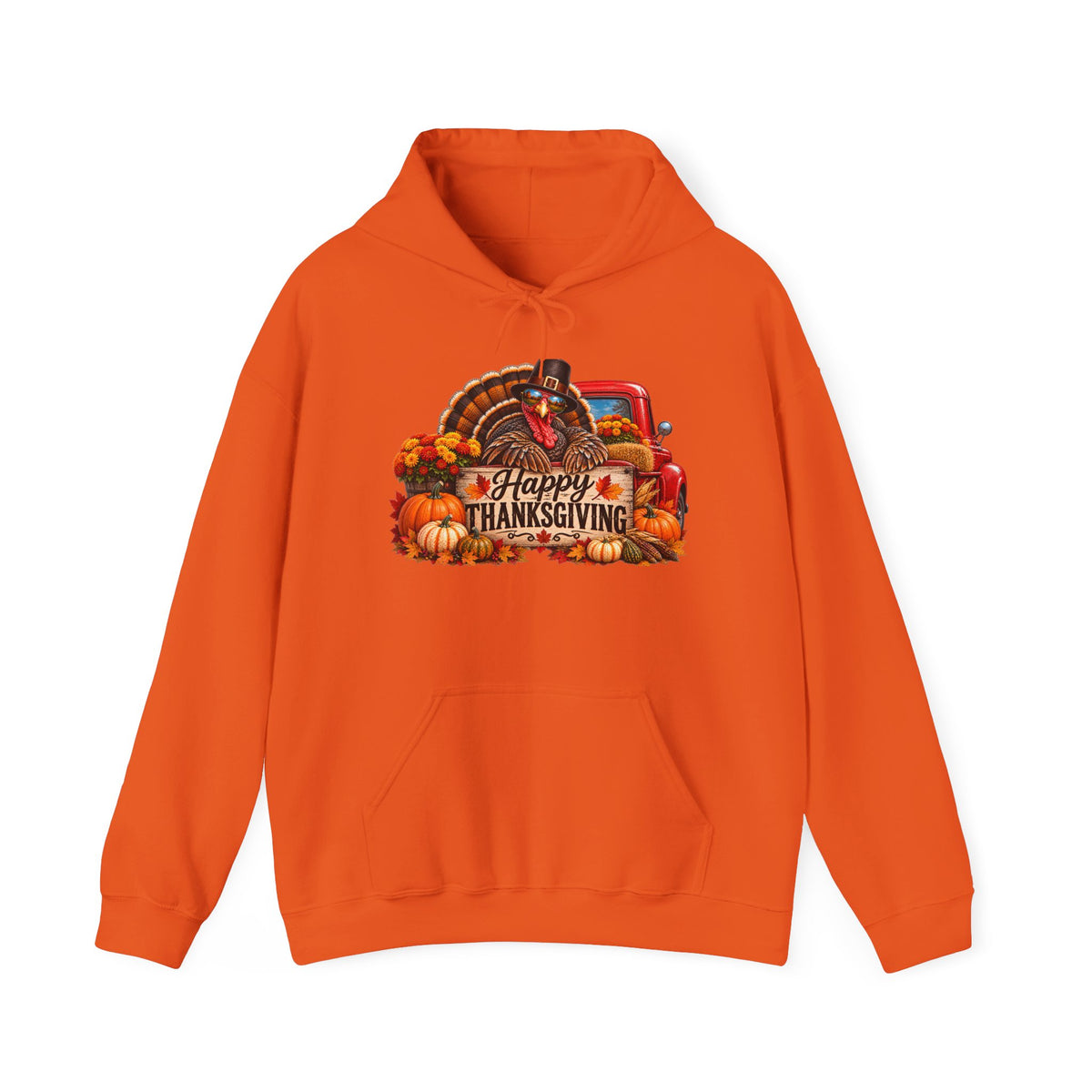 Thanksgiving Vintage Truck Hoodie – Happy Thanksgiving Fall Harvest Sweatshirt