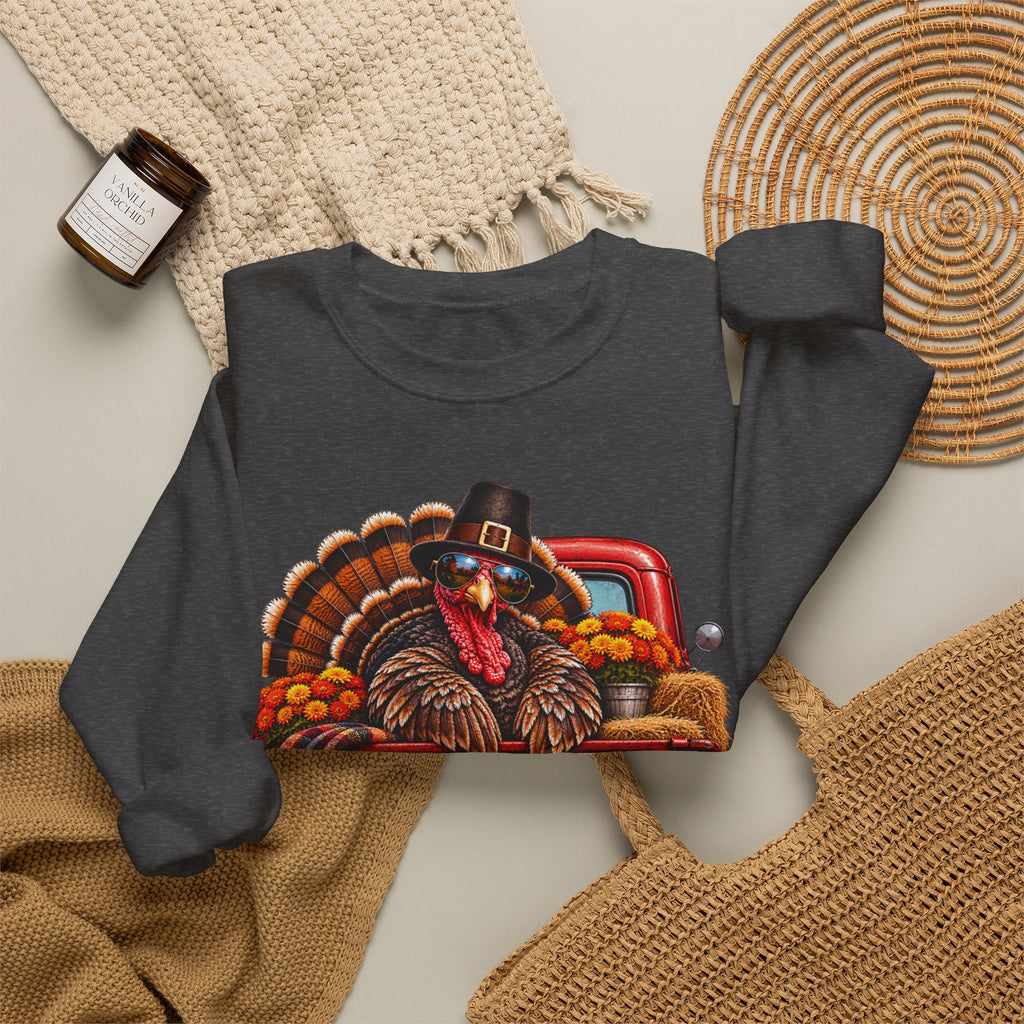 Happy Thanksgiving Turkey Sweatshirt — Fall Pumpkin Harvest Crewneck