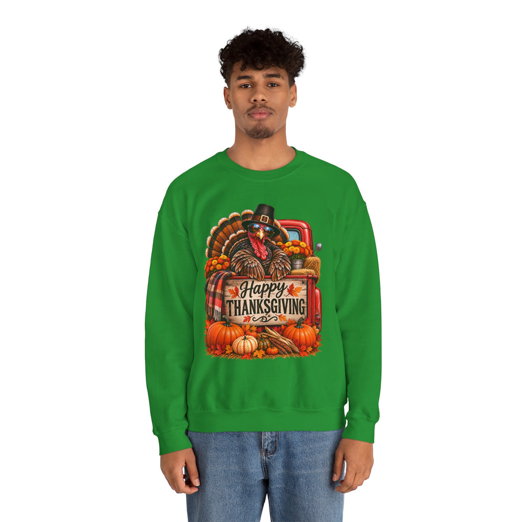 Happy Thanksgiving Turkey Sweatshirt — Fall Pumpkin Harvest Crewneck