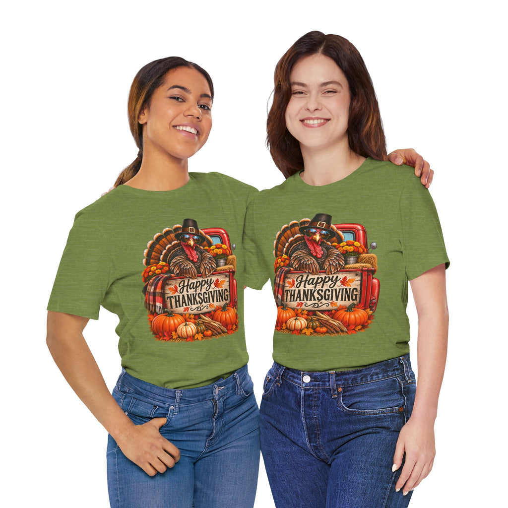 Thanksgiving Turkey T-Shirt – "Happy Thanksgiving" Fall Harvest Tee