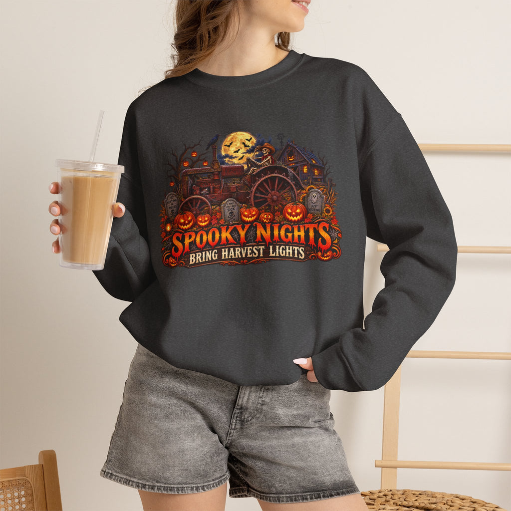 Spooky Nights Harvest Lights sweatshirt | Halloween pumpkin moon crewneck
