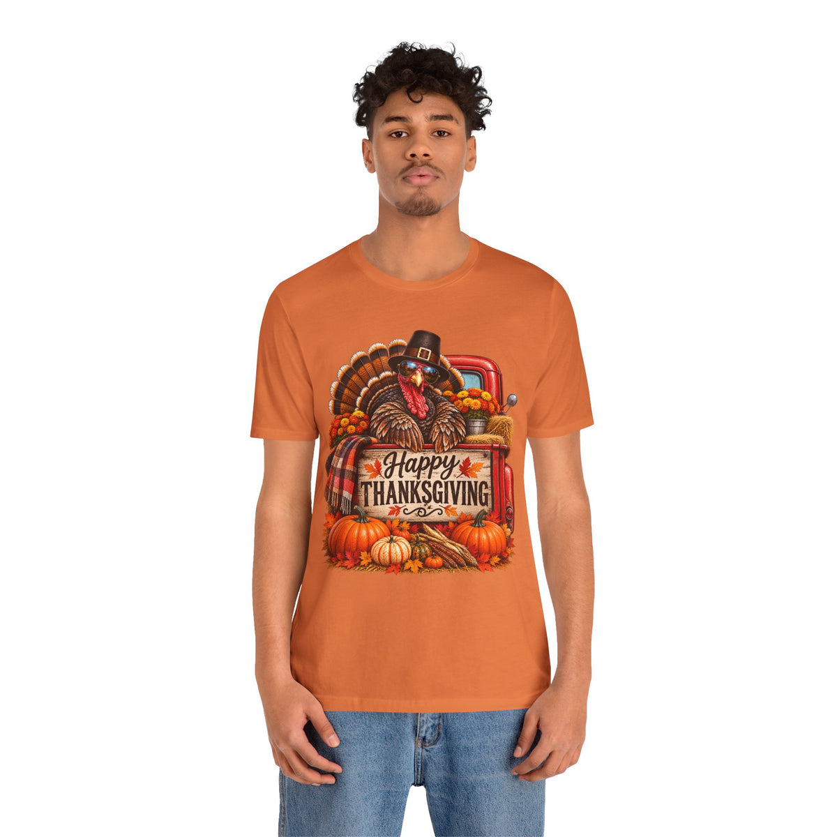 Thanksgiving Turkey T-Shirt – "Happy Thanksgiving" Fall Harvest Tee