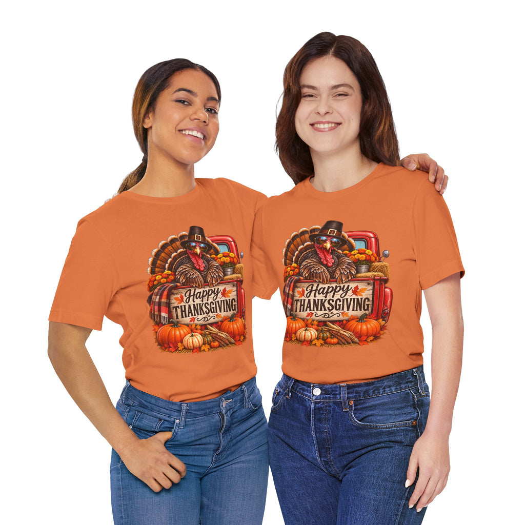 Thanksgiving Turkey T-Shirt – "Happy Thanksgiving" Fall Harvest Tee