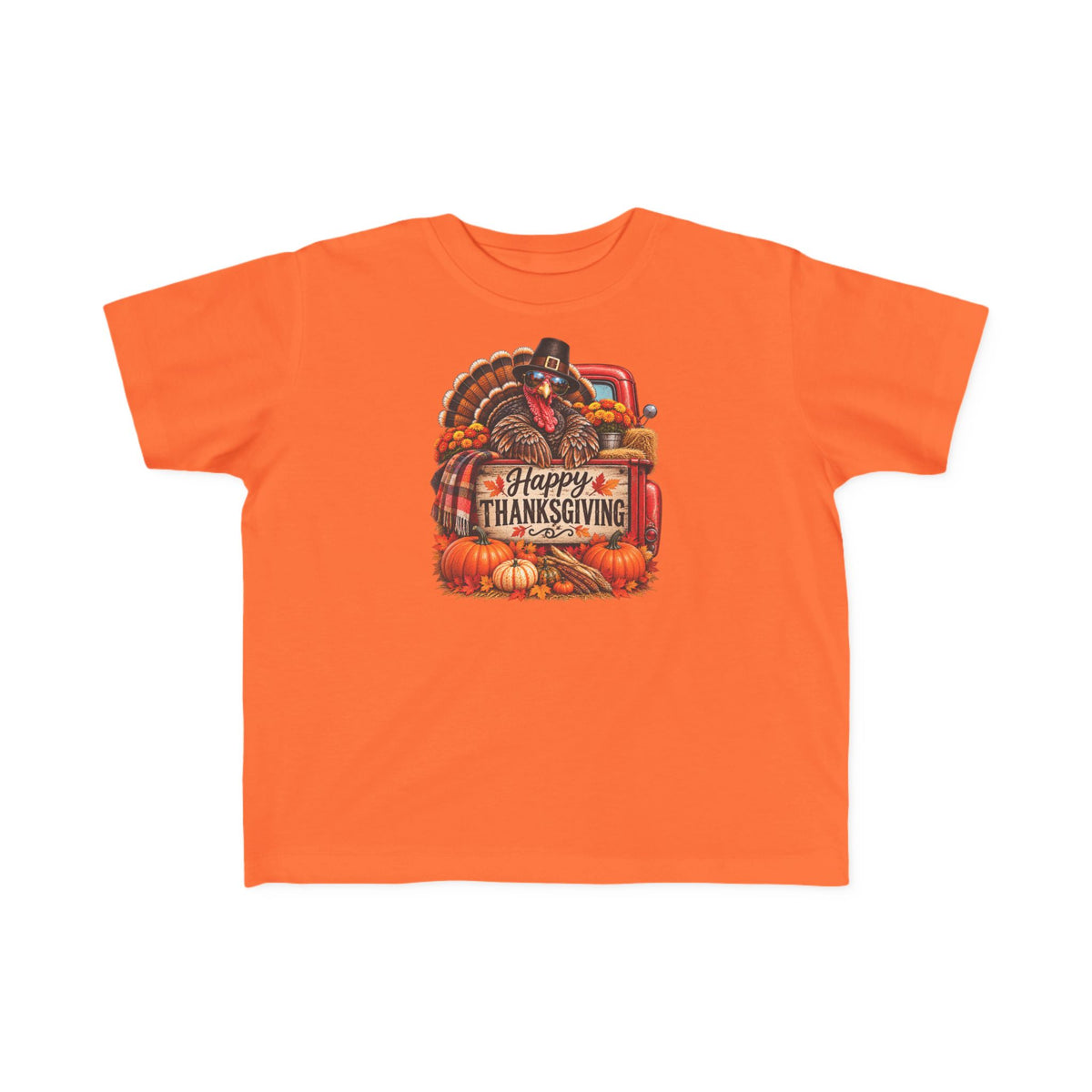 Toddler T-Shirt — 'Happy Thanksgiving' Turkey Truck Design