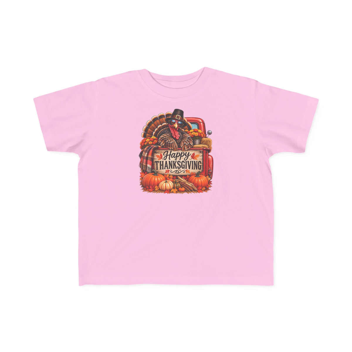 Toddler T-Shirt — 'Happy Thanksgiving' Turkey Truck Design