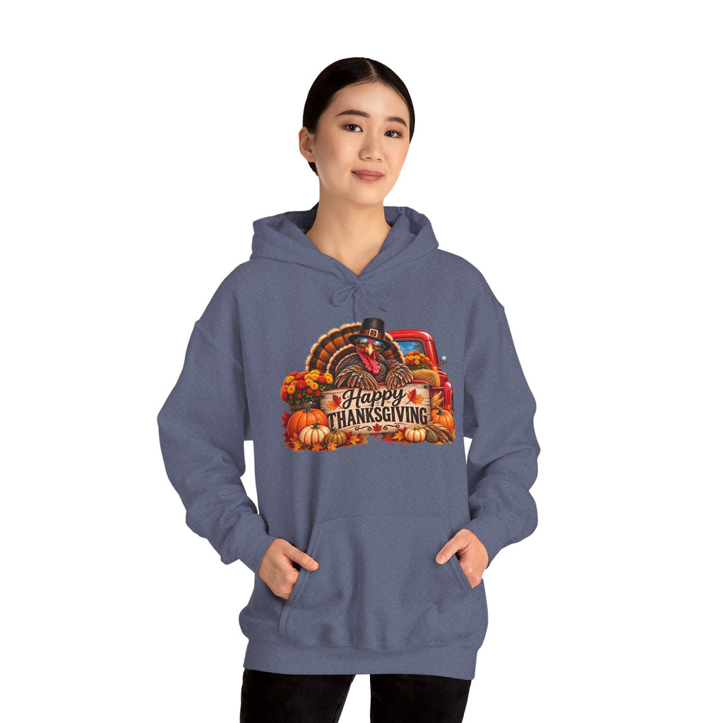 Thanksgiving Vintage Truck Hoodie – Happy Thanksgiving Fall Harvest Sweatshirt