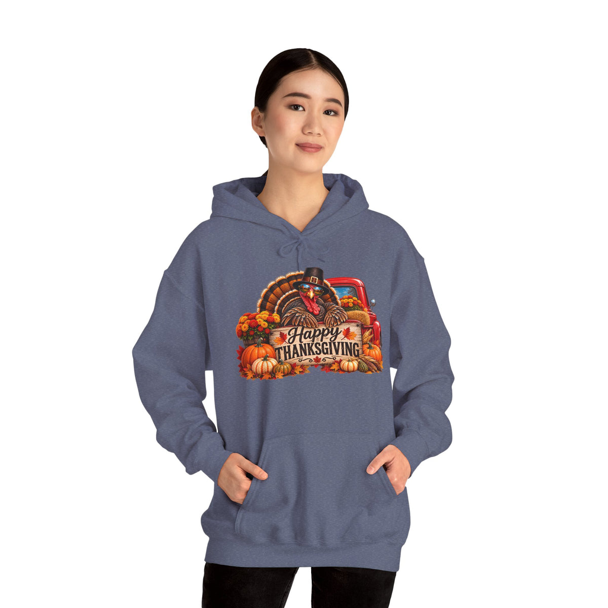 Thanksgiving Vintage Truck Hoodie – Happy Thanksgiving Fall Harvest Sweatshirt