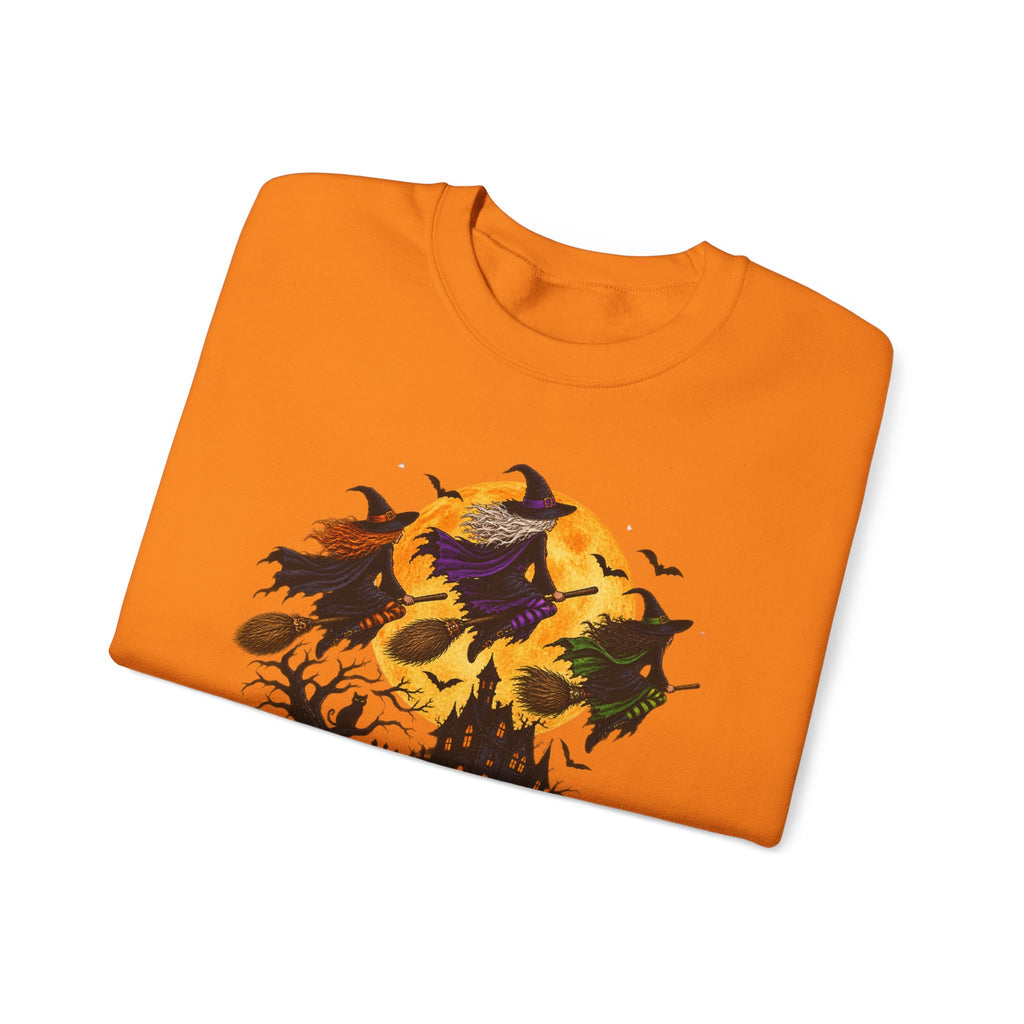 Witching You a Happy Halloween Crewneck Sweatshirt | Halloween Skull Moon Design