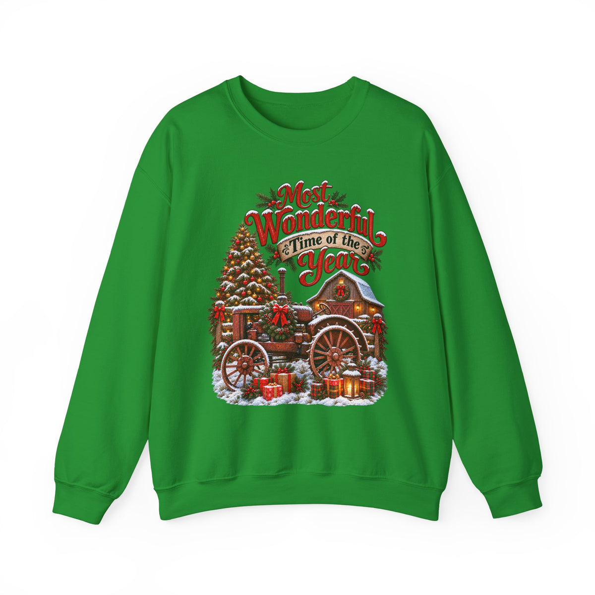 Most Wonderful Time of the Year Sweatshirt | Christmas Vintage Wagon Tree Design