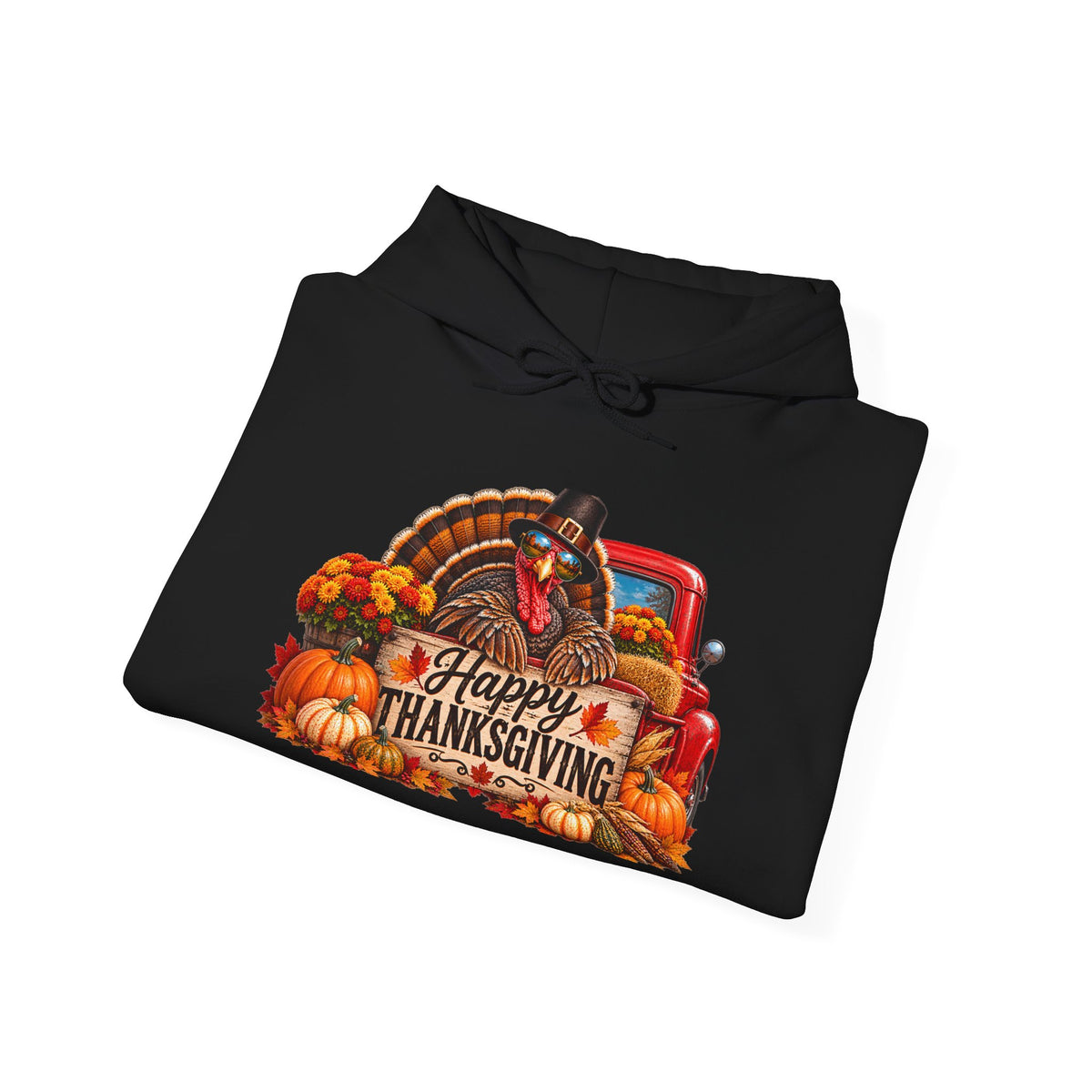 Thanksgiving Vintage Truck Hoodie – Happy Thanksgiving Fall Harvest Sweatshirt
