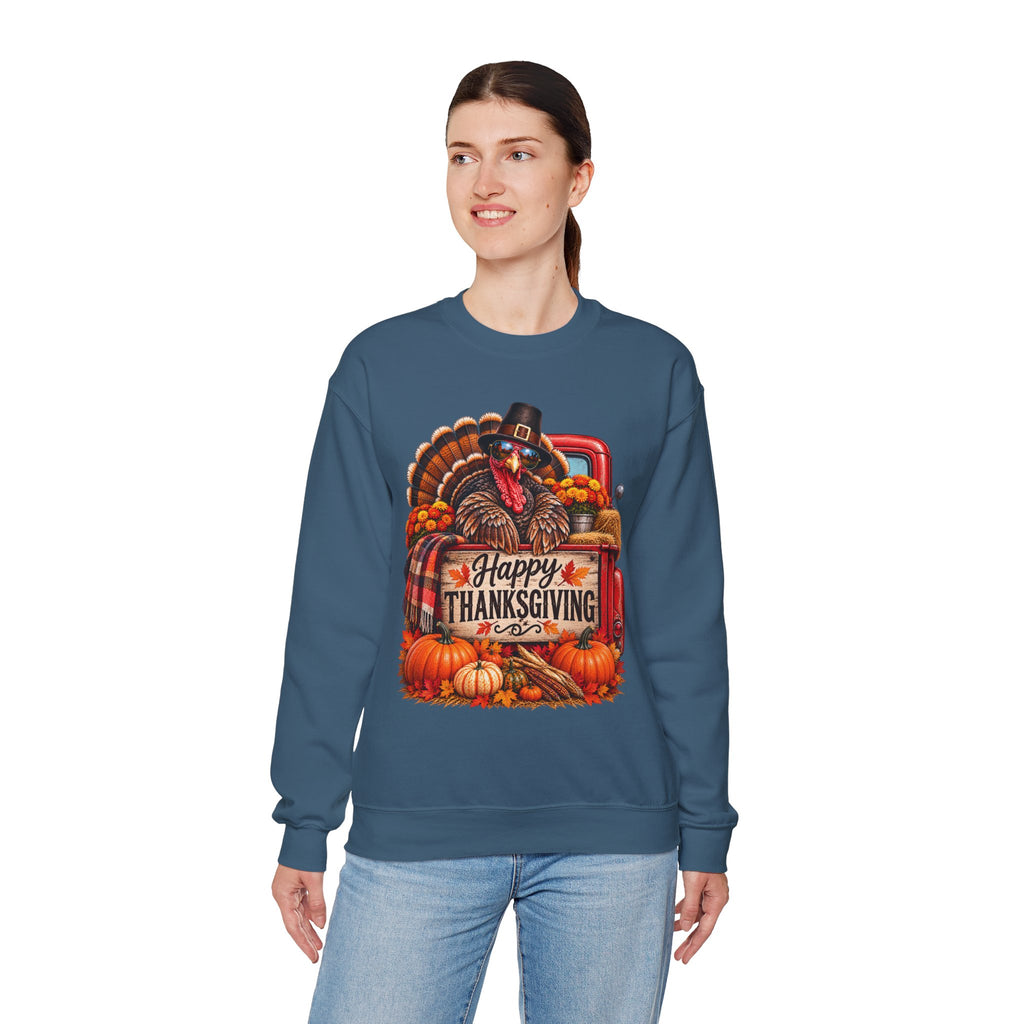 Happy Thanksgiving Turkey Sweatshirt — Fall Pumpkin Harvest Crewneck