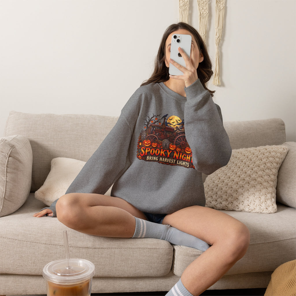 Spooky Nights Harvest Lights sweatshirt | Halloween pumpkin moon crewneck