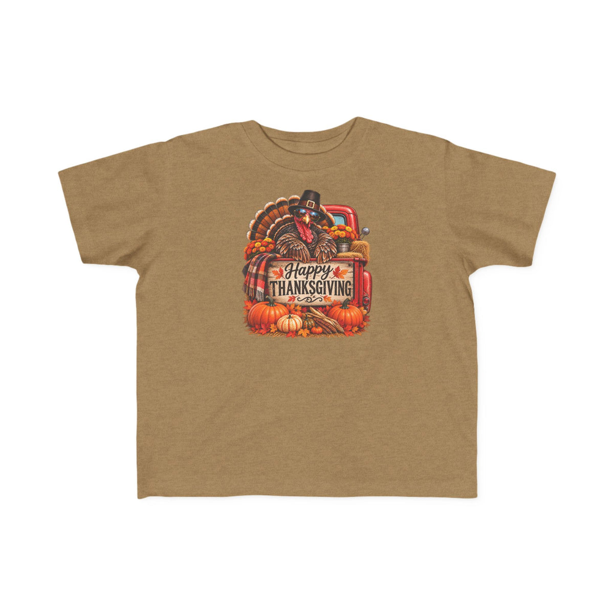 Toddler T-Shirt — 'Happy Thanksgiving' Turkey Truck Design