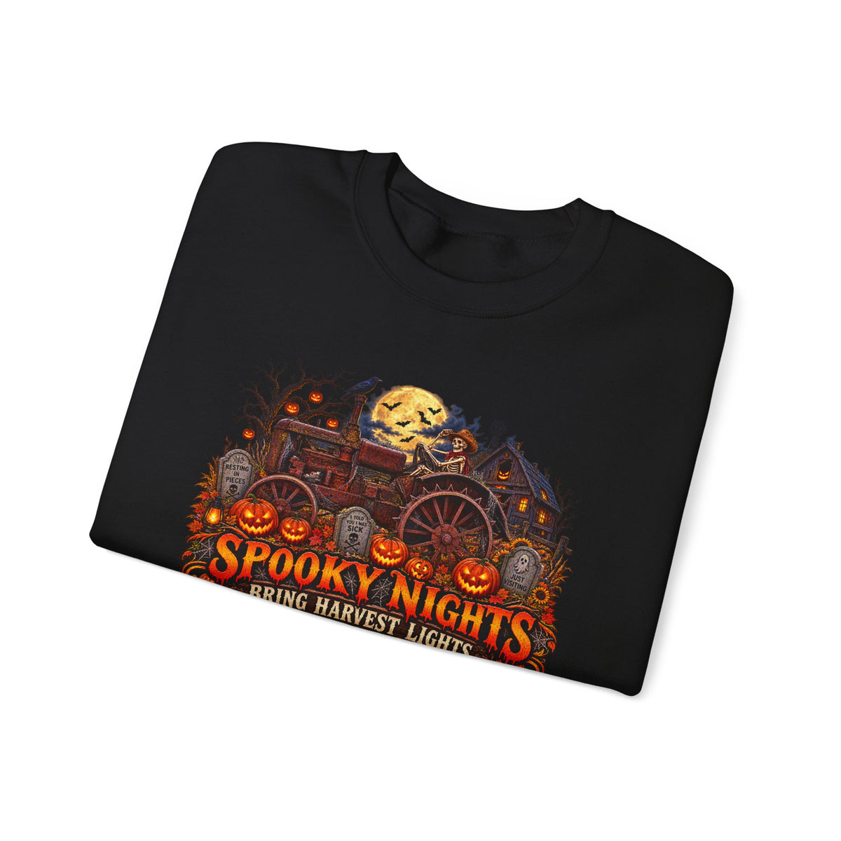 Spooky Nights Harvest Lights sweatshirt | Halloween pumpkin moon crewneck
