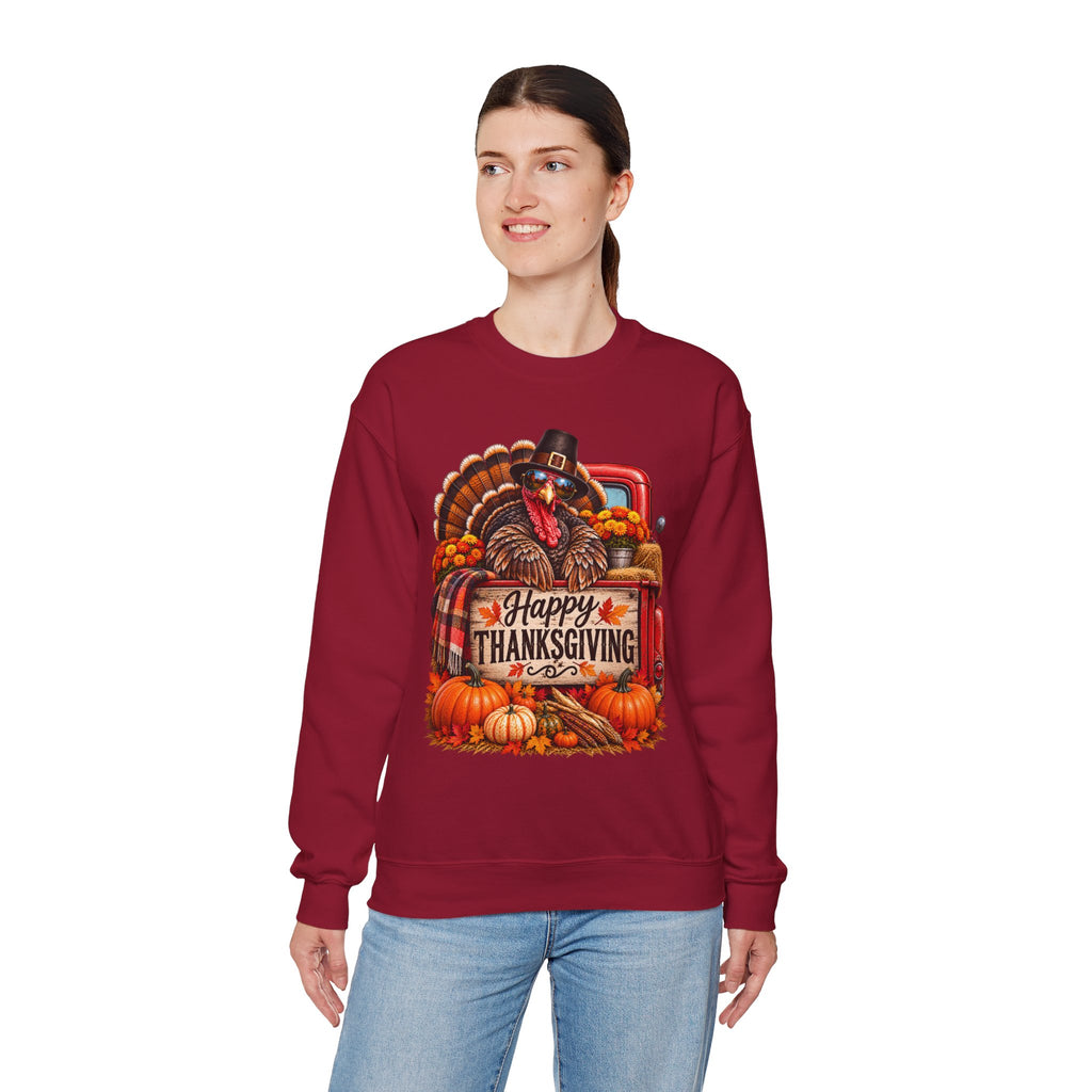 Happy Thanksgiving Turkey Sweatshirt — Fall Pumpkin Harvest Crewneck