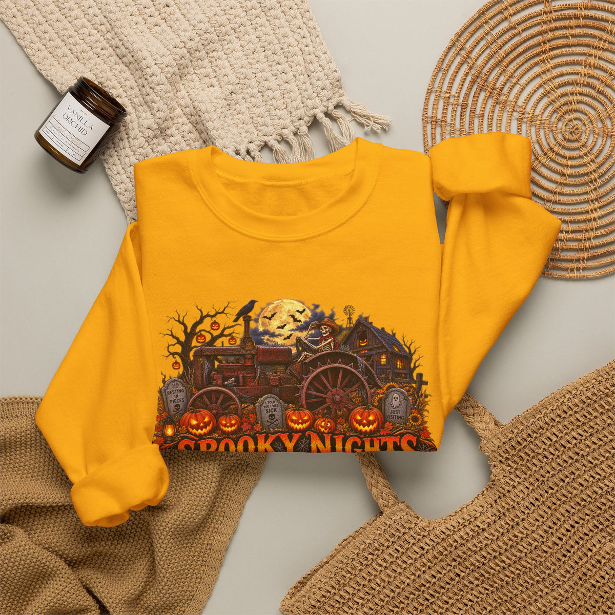 Spooky Nights Harvest Lights sweatshirt | Halloween pumpkin moon crewneck