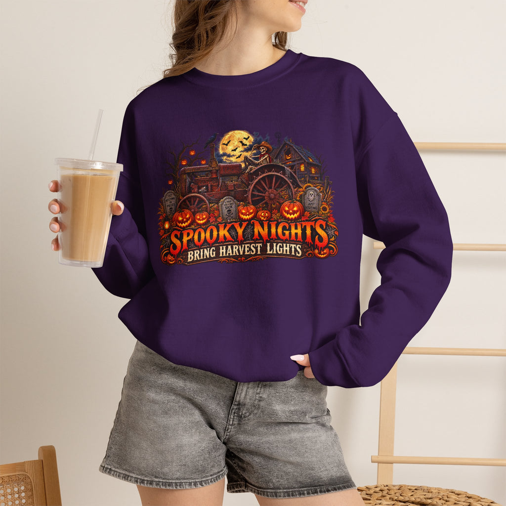 Spooky Nights Harvest Lights sweatshirt | Halloween pumpkin moon crewneck