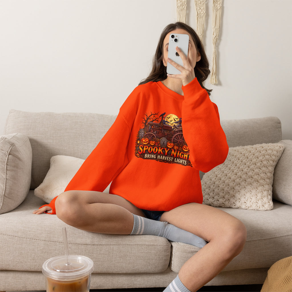 Spooky Nights Harvest Lights sweatshirt | Halloween pumpkin moon crewneck