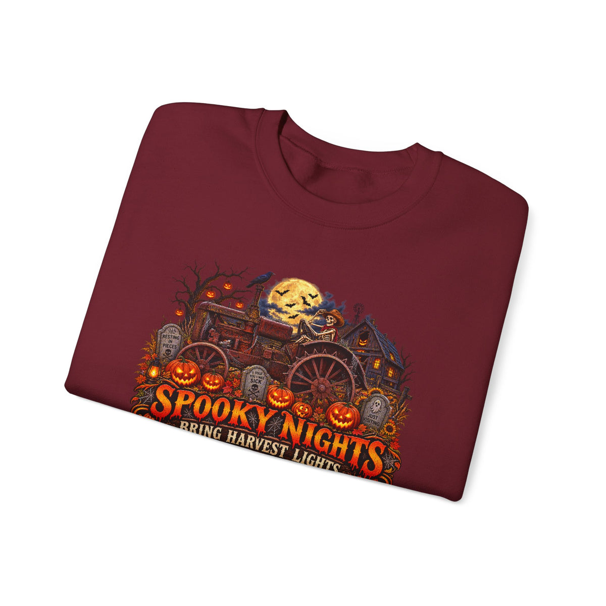 Spooky Nights Harvest Lights sweatshirt | Halloween pumpkin moon crewneck