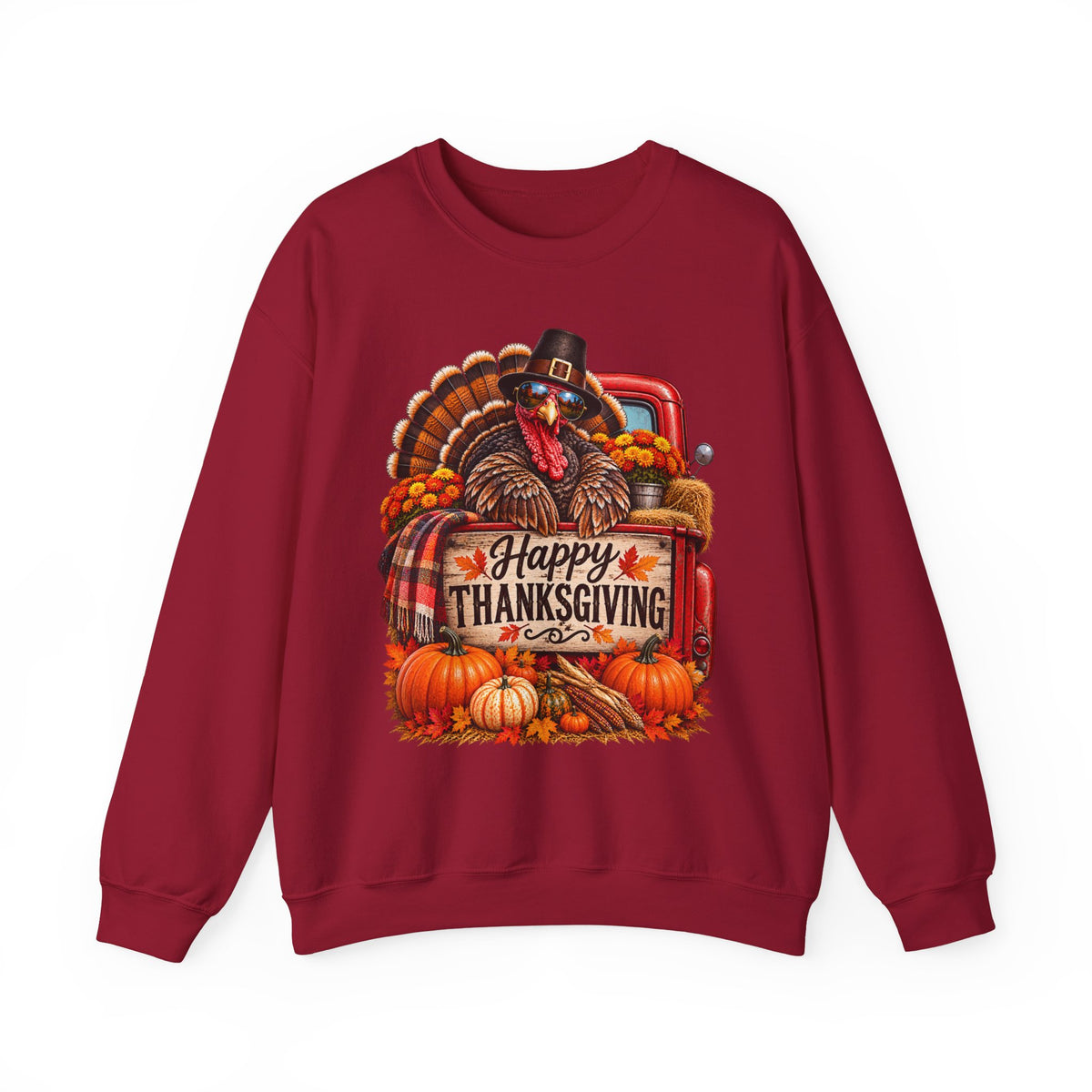 Happy Thanksgiving Turkey Sweatshirt — Fall Pumpkin Harvest Crewneck