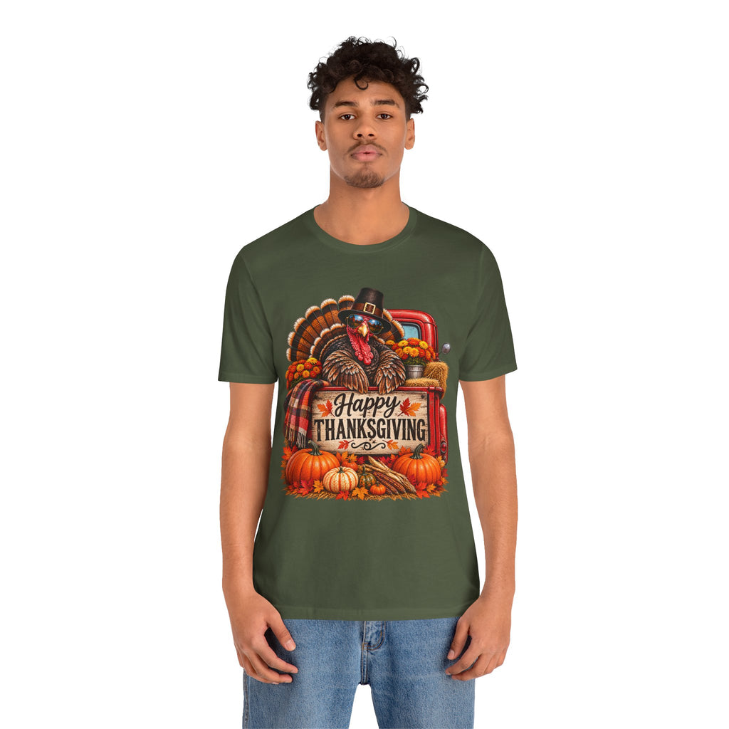 Thanksgiving Turkey T-Shirt – "Happy Thanksgiving" Fall Harvest Tee