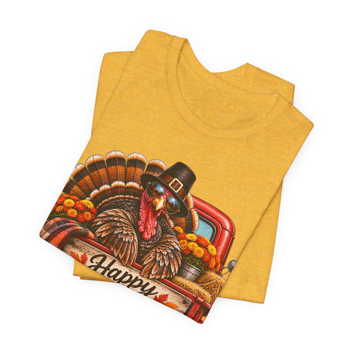 Thanksgiving Turkey T-Shirt – "Happy Thanksgiving" Fall Harvest Tee