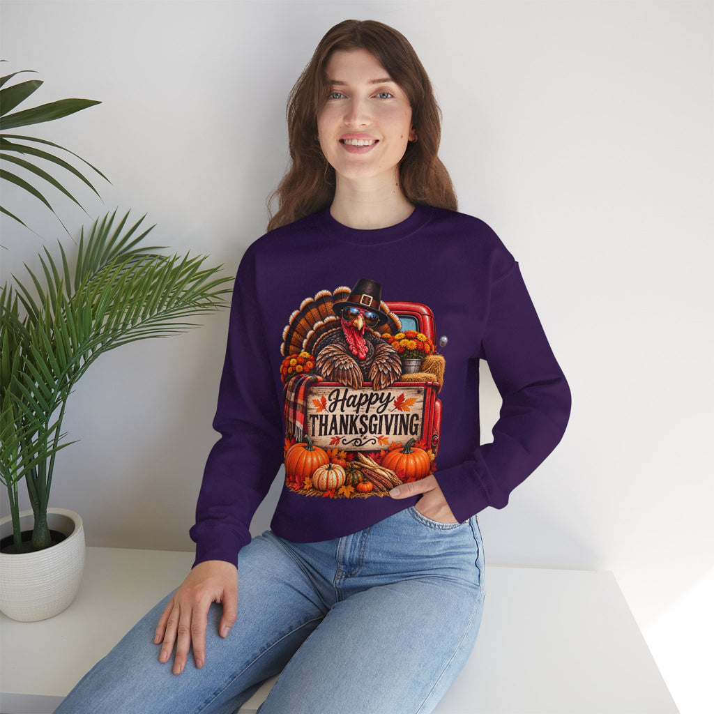 Happy Thanksgiving Turkey Sweatshirt — Fall Pumpkin Harvest Crewneck