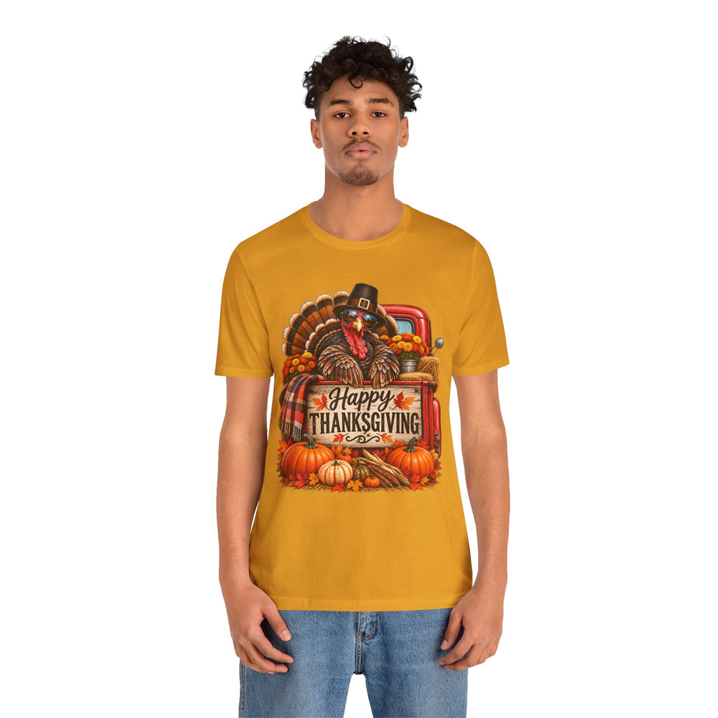 Thanksgiving Turkey T-Shirt – "Happy Thanksgiving" Fall Harvest Tee