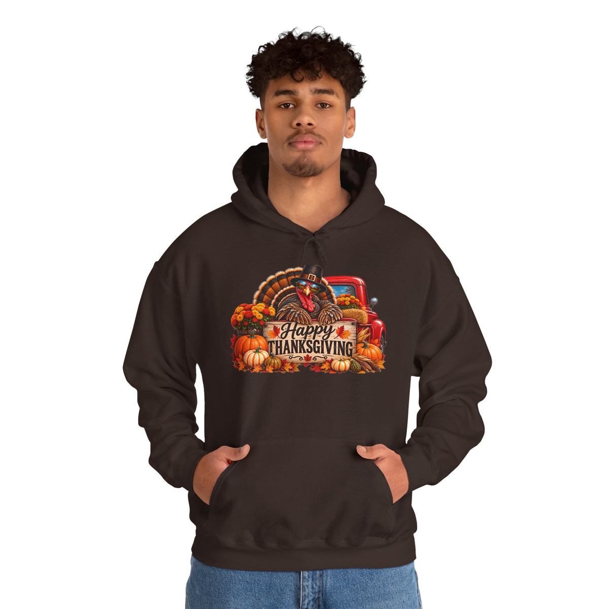 Thanksgiving Vintage Truck Hoodie – Happy Thanksgiving Fall Harvest Sweatshirt