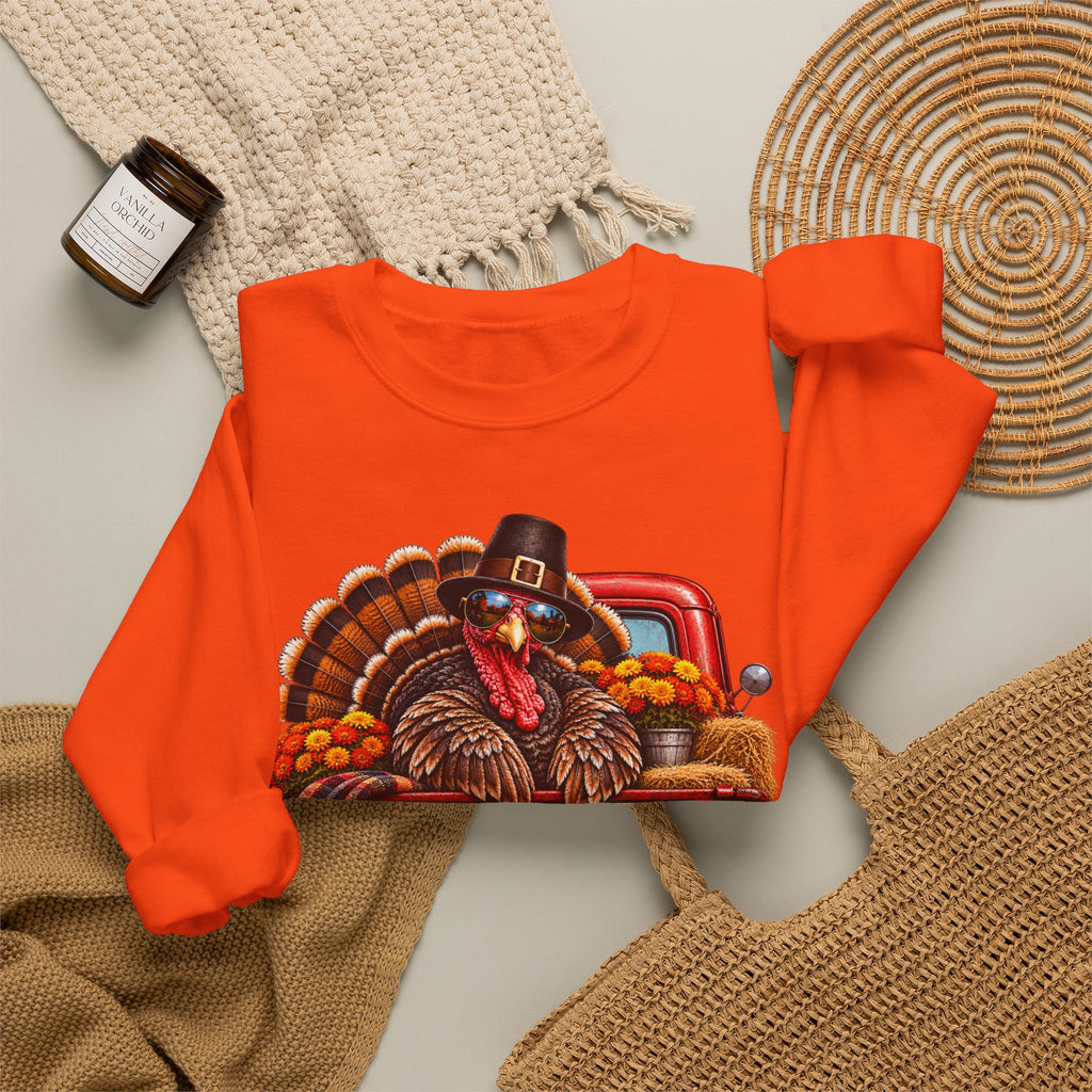 Happy Thanksgiving Turkey Sweatshirt — Fall Pumpkin Harvest Crewneck