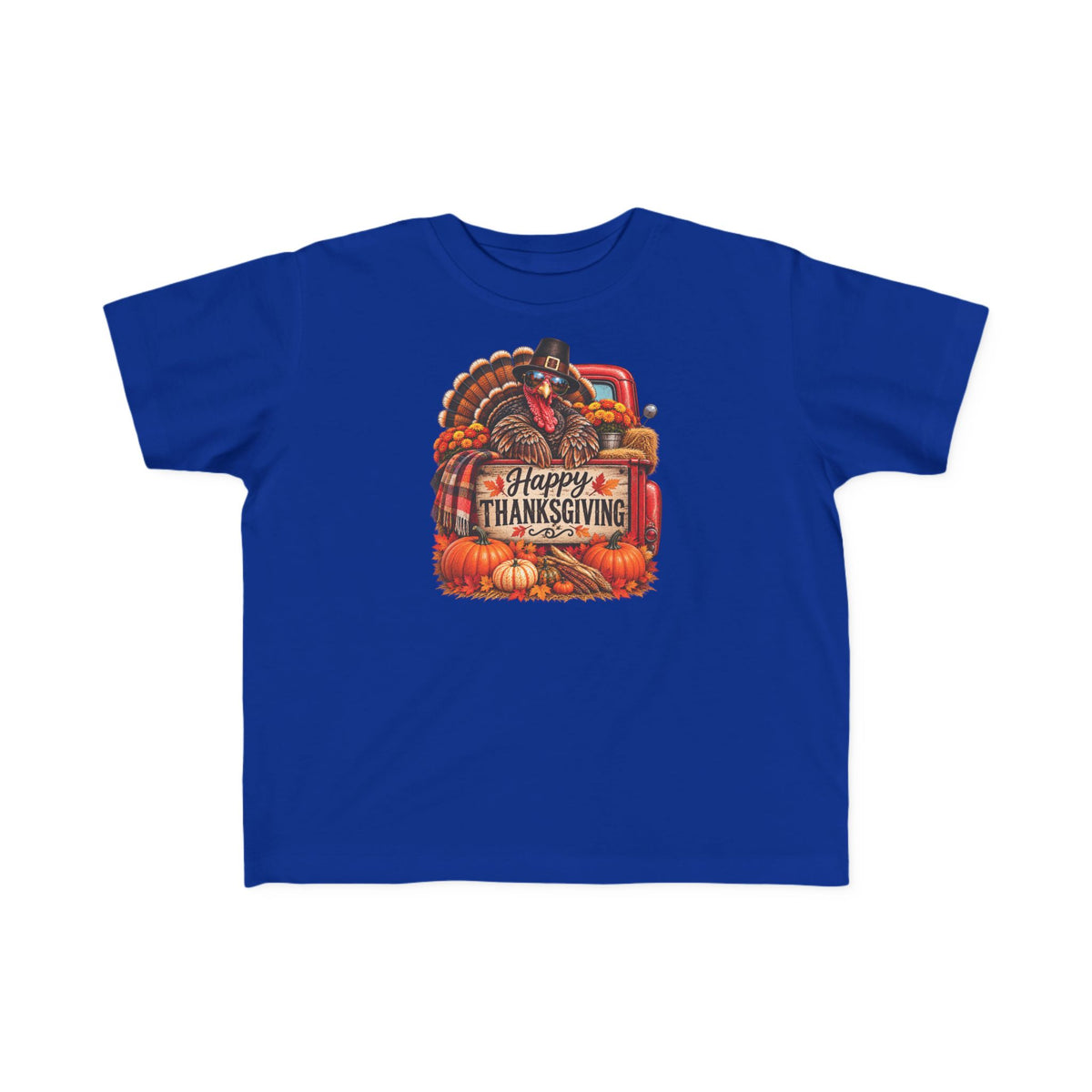 Toddler T-Shirt — 'Happy Thanksgiving' Turkey Truck Design