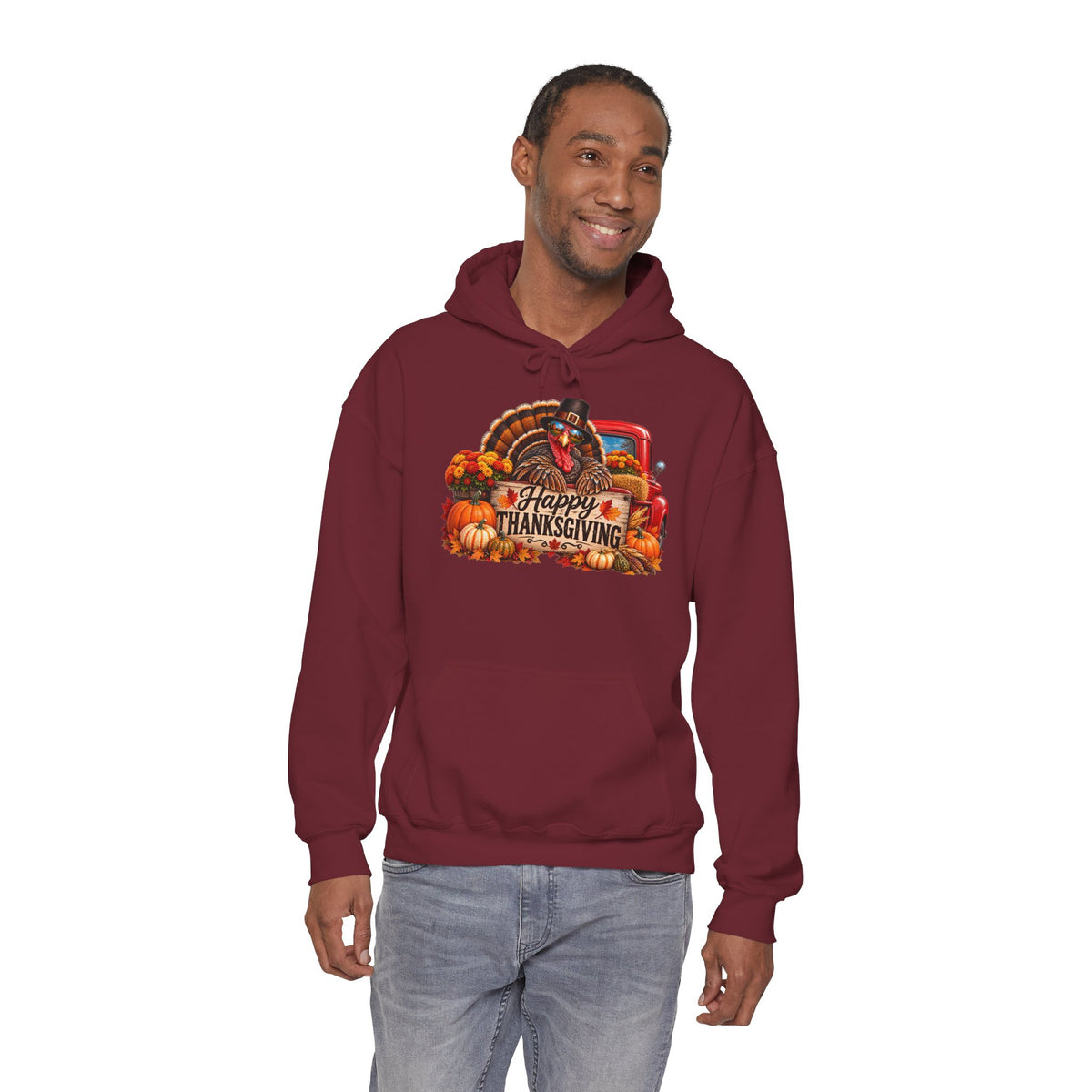 Thanksgiving Vintage Truck Hoodie – Happy Thanksgiving Fall Harvest Sweatshirt