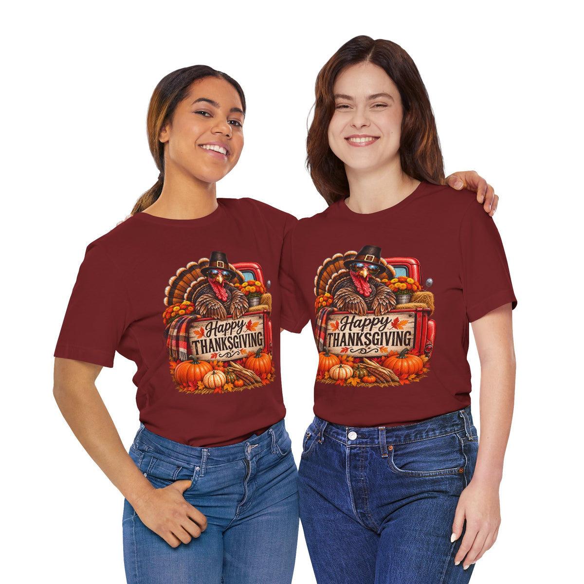 Thanksgiving Turkey T-Shirt – "Happy Thanksgiving" Fall Harvest Tee