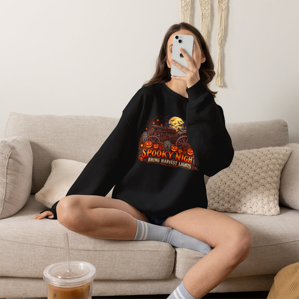Spooky Nights Harvest Lights sweatshirt | Halloween pumpkin moon crewneck