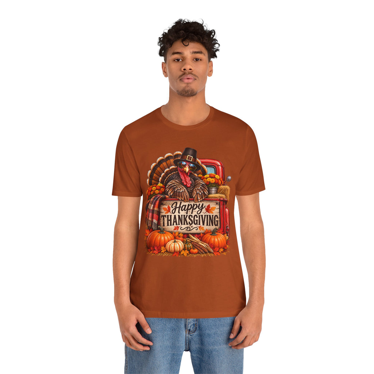 Thanksgiving Turkey T-Shirt – "Happy Thanksgiving" Fall Harvest Tee