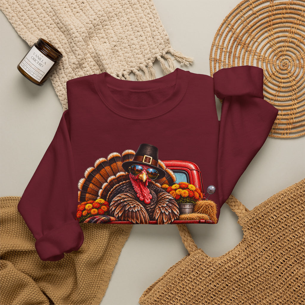 Happy Thanksgiving Turkey Sweatshirt — Fall Pumpkin Harvest Crewneck