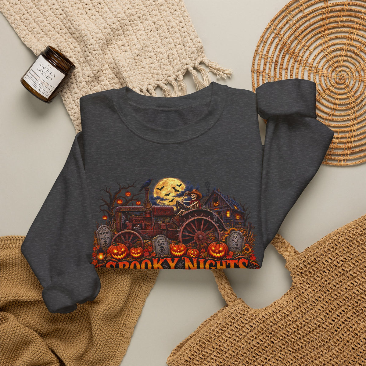 Spooky Nights Harvest Lights sweatshirt | Halloween pumpkin moon crewneck