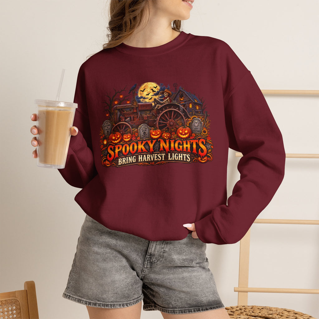 Spooky Nights Harvest Lights sweatshirt | Halloween pumpkin moon crewneck
