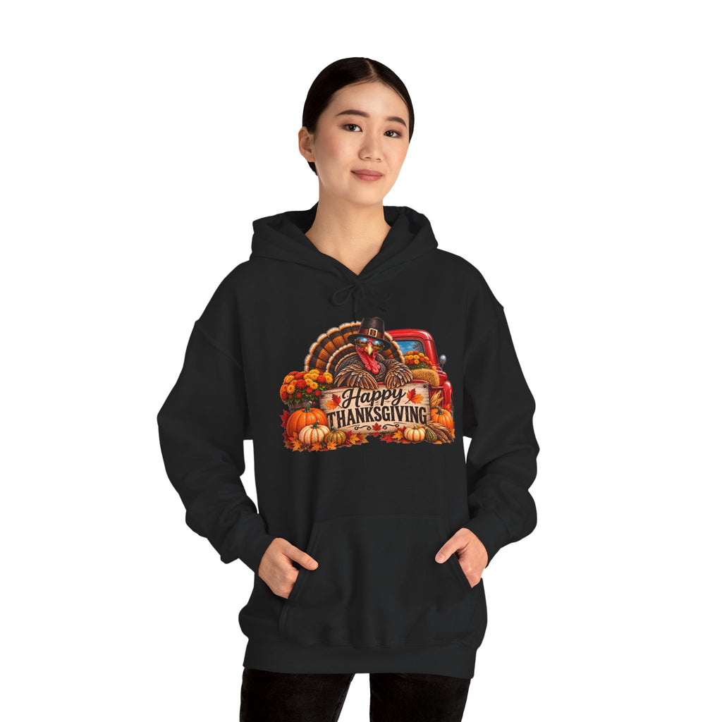 Thanksgiving Vintage Truck Hoodie – Happy Thanksgiving Fall Harvest Sweatshirt