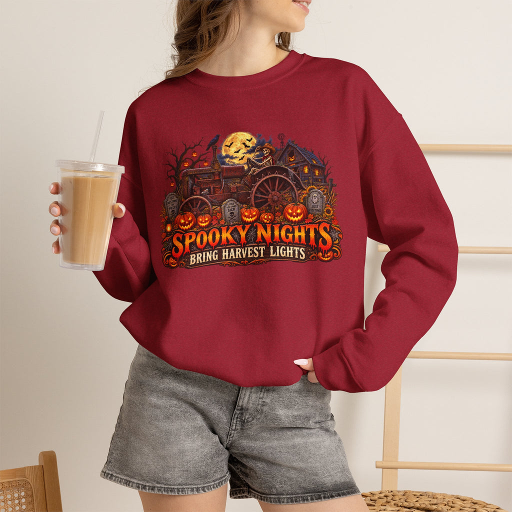 Spooky Nights Harvest Lights sweatshirt | Halloween pumpkin moon crewneck