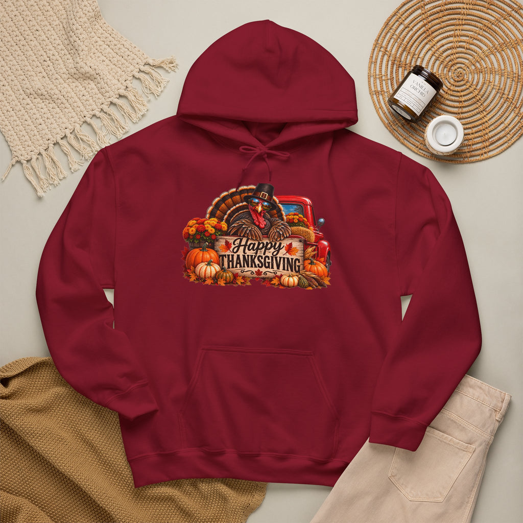 Thanksgiving Vintage Truck Hoodie – Happy Thanksgiving Fall Harvest Sweatshirt