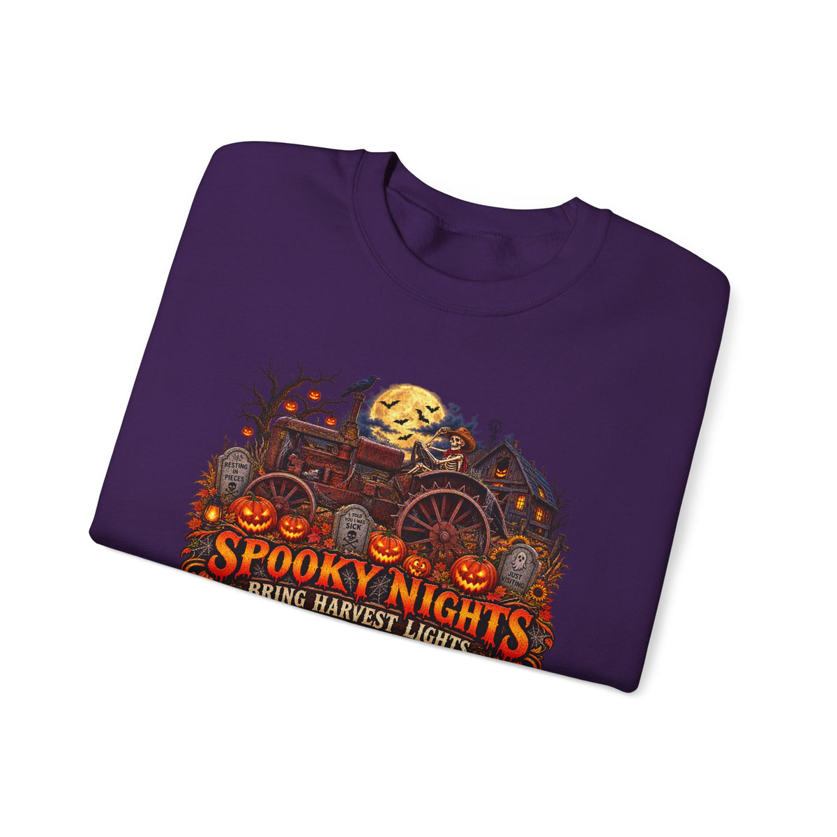 Spooky Nights Harvest Lights sweatshirt | Halloween pumpkin moon crewneck