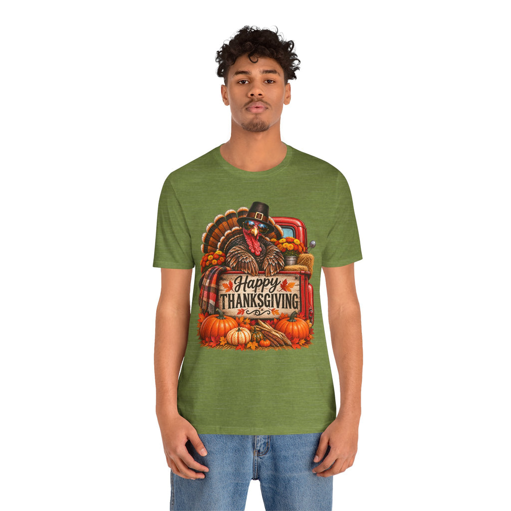 Thanksgiving Turkey T-Shirt – "Happy Thanksgiving" Fall Harvest Tee