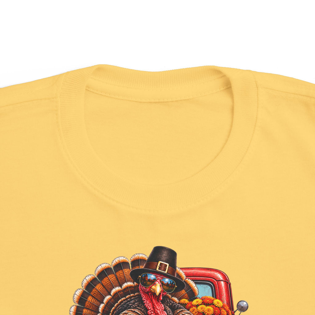 Toddler T-Shirt — 'Happy Thanksgiving' Turkey Truck Design