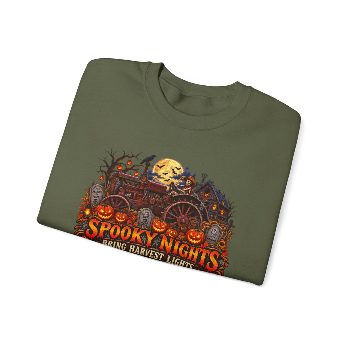 Spooky Nights Harvest Lights sweatshirt | Halloween pumpkin moon crewneck